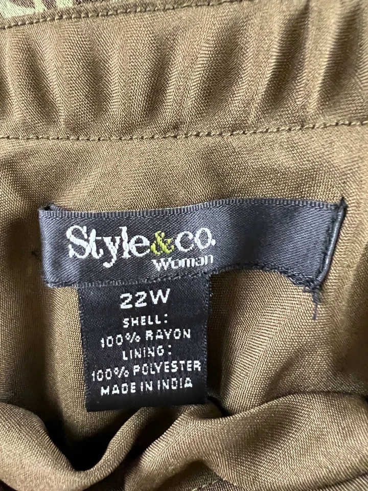 Falda para mujer Style & Co talla grande 22W falda forrada con estampado animal mixta nueva con etiquetas Foto 2 de 4