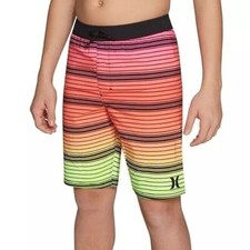 Hurley Boys' Shorts Multi Striped Swim Board Shorts Trucks Size 20/30 Youth