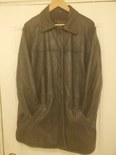 Leather Elements Womens Black Leather Button Down Jacket Car Coat Xl
