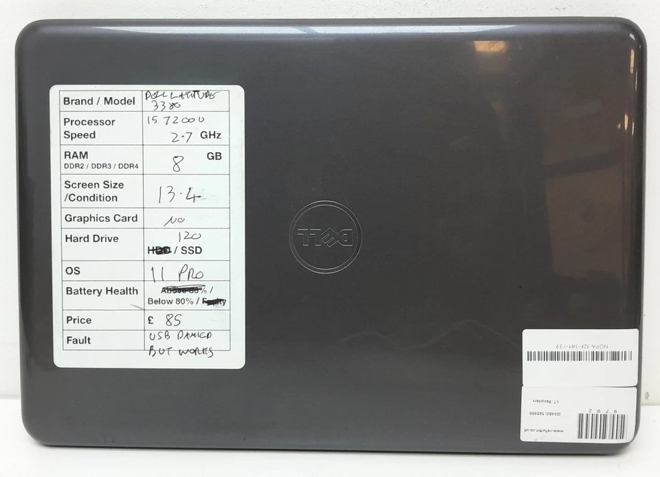 Dell Latitude 3380 - i5-7200U 2.7GHz - 8GB Ram - 13.4" - 120GB SSD - Windows ... - Image 2 of 4