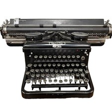 Antique Royal Black Enamel Steel Typewriter Collectible Desktop Office thumbnail