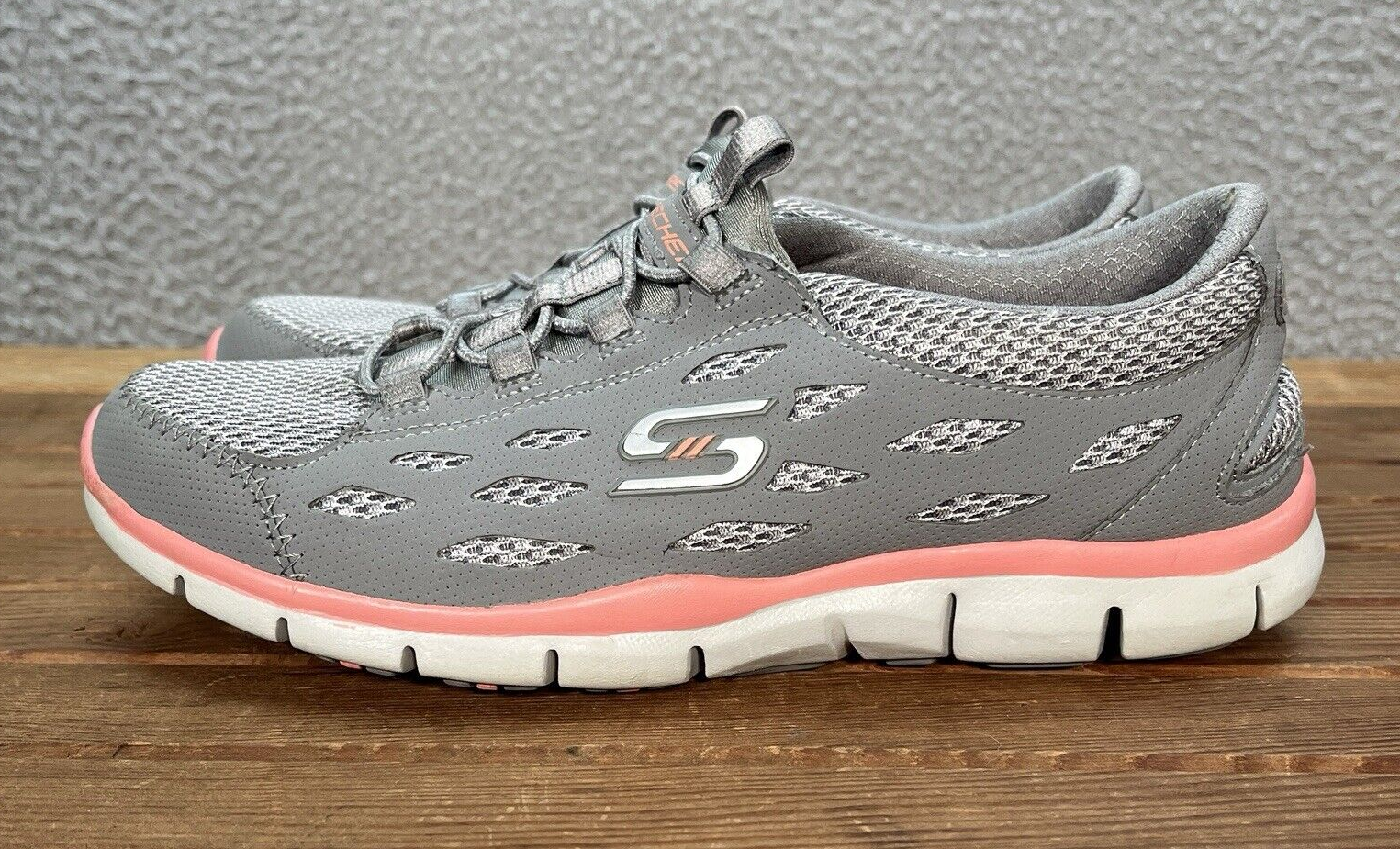 Skechers Shoes Womens 6.5 Gray Pink Gratis Breezy City Slip On Sneakers Casual