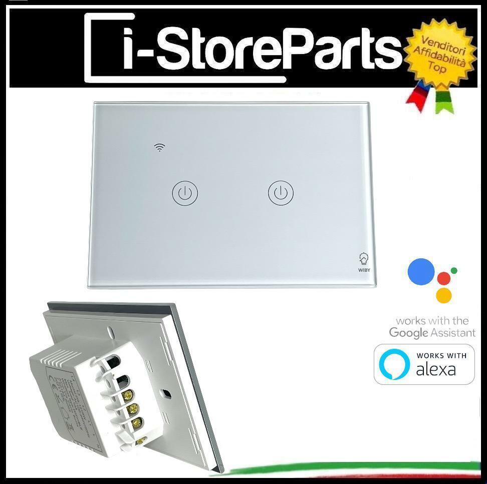 Placca Touch WiFi Smart per Scatola 503 1 Tasto Vetro Bianco - Design