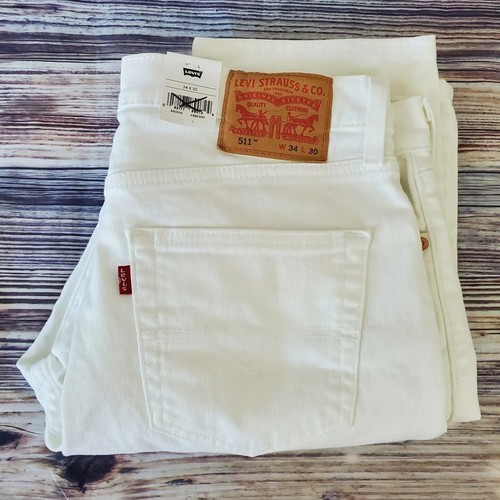 Levis 511 Denim Jeans Mens White 34X30 