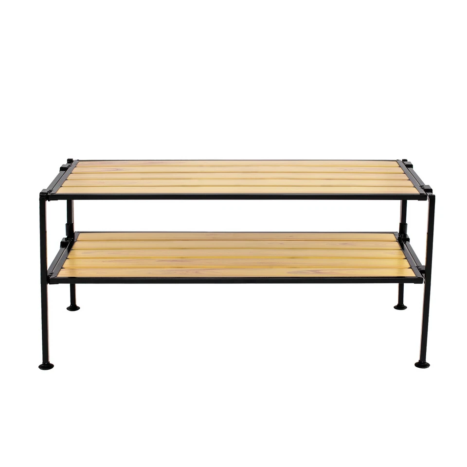 Seville Classics 2-Tier Resin Slatted Shoe Rack, Aspen - Image 3 of 4