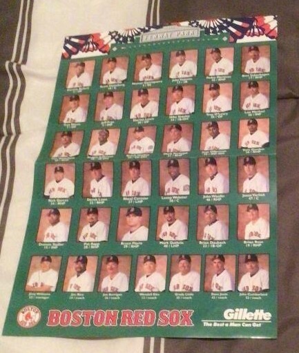 VINTAGE  1999  GILLETTE BOSTON RED SOX TEAM / DARREN LEWIS (11 X 16) POSTER  !