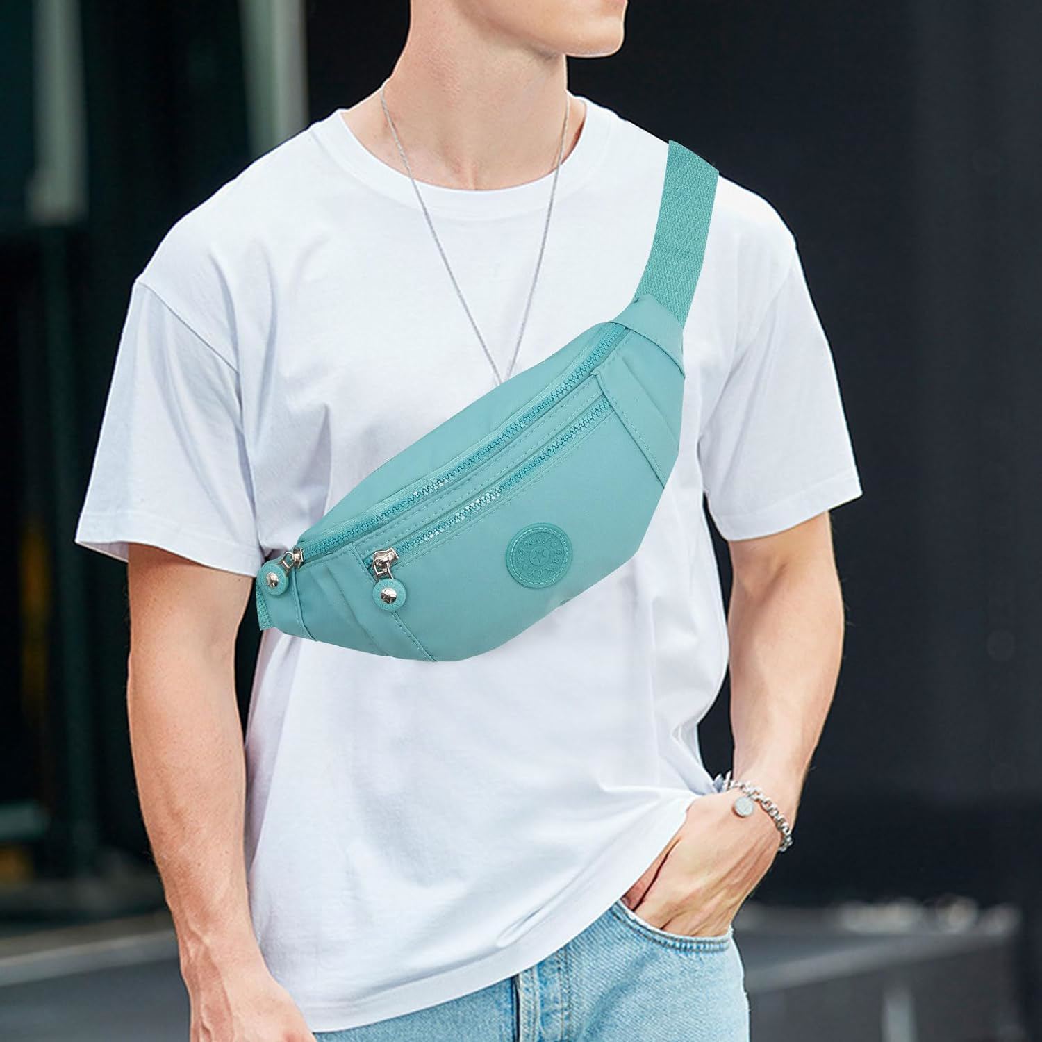 Long Keeper Bumbag Waist Bag for Women Men Anti Theft Bum Bag Dog