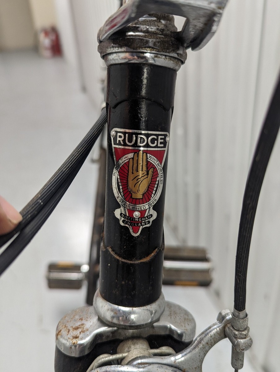 Guidon Vintage Raleigh Rudge Années 60-70 Avec Levier Et Plumeau - Occasion Fonctionnel