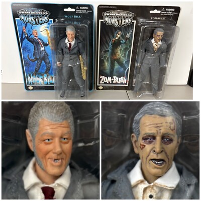 Presidential Monsters Wolf Bill Figure 8'' Mego Style Bill Clinton 2011 Figs 2pcs