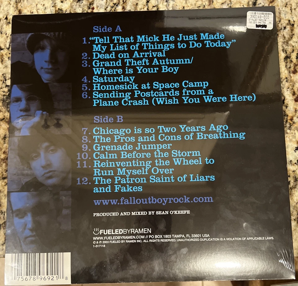 Fall Out Boy Take This To Your Grave 3rd Press Coke Clear /750 Hot Topic SEALED - Image 3 of 4