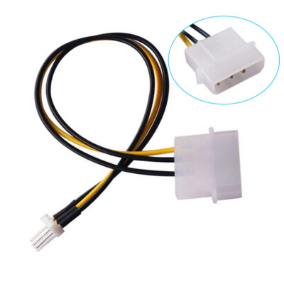 R05 Adapter 4Pin Molex/IDE auf 3Pin CPU Gehäuse Lüfter Strom Kabel PC 20cm