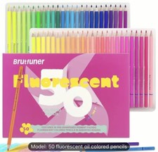 50 Brutfuner fluorescent Colored Pencils NEW Shipping Included
