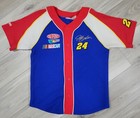 Jeff Gordon #24 Dupont Shirt Baseball Jersey Youth 16-18 Button Up Blue Red
