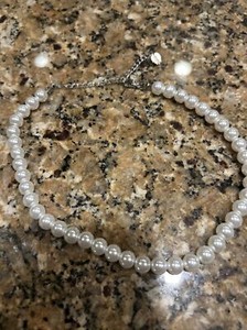 Claire’s Girls Faux Pearl Necklace Adjustable Chain Choker