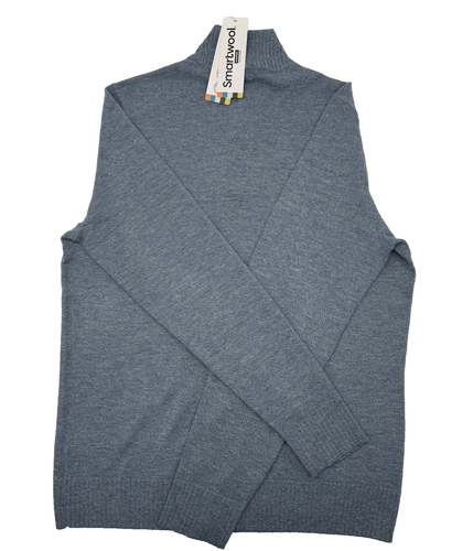 $100 Smartwool Men's Sparwood Zip-Neck Sweater-Blue Horizon- Medium-New Tag - Picture 4 of 5