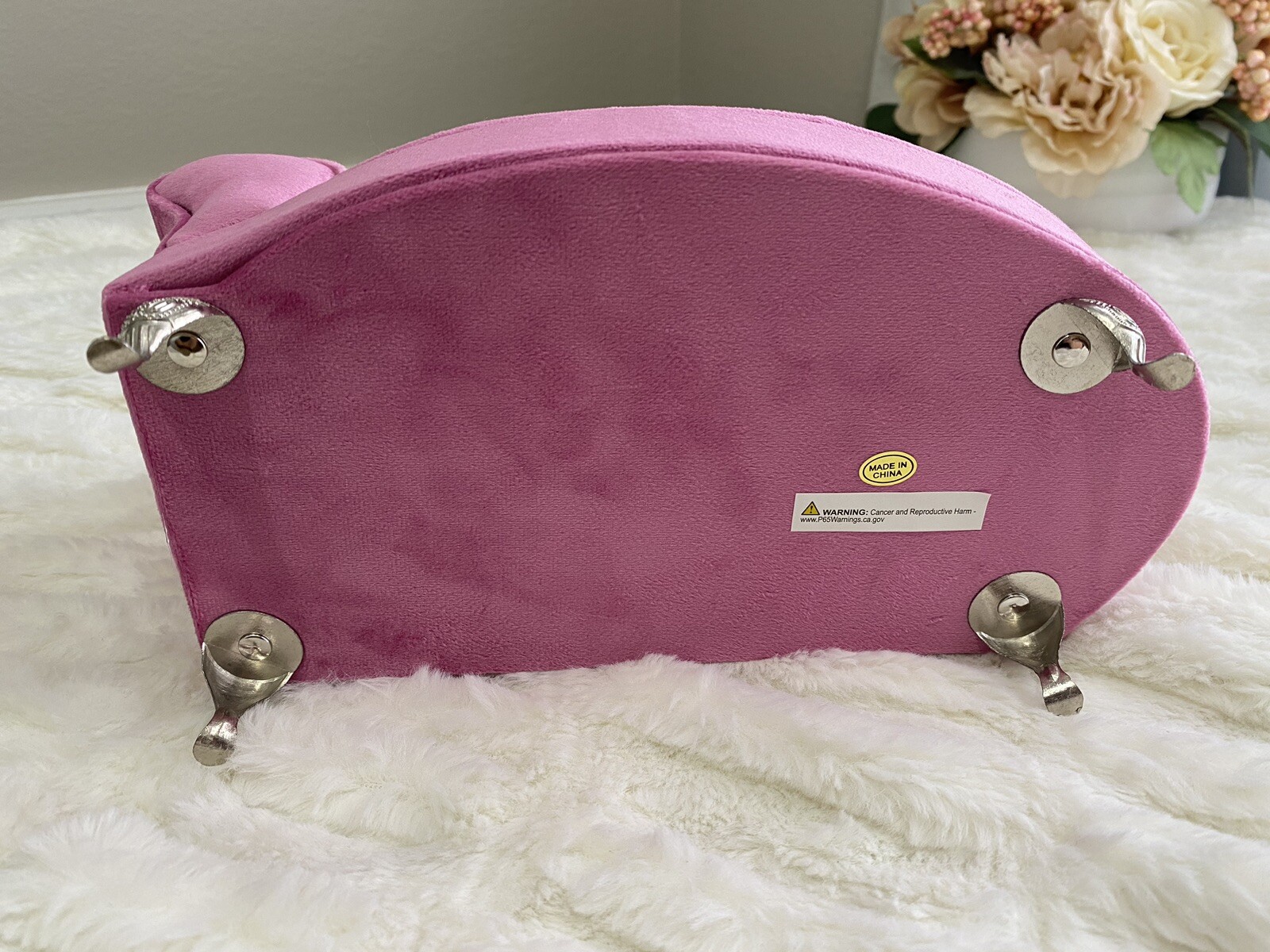 NEW Velvet Pink Chaise Longue Couch Jewelry BoxDoll Furniture Home