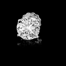 1 Ct Lab Created Diamond Men's Screw Single Stud Earrings 14k White Gold Finish