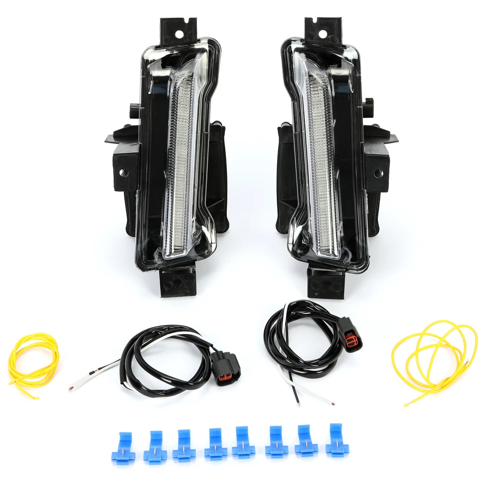 Pair DRL Fog Lights Daytime Running Lamp For Chevy Camaro ZL1 LS LT 2016-2023 24 - Image 2 of 4