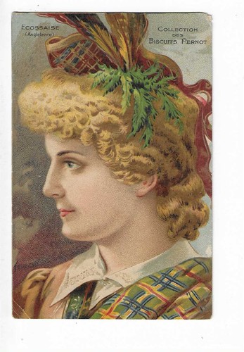 Illustration Portrait Woman Scottish Collection of Biscuits Pernot