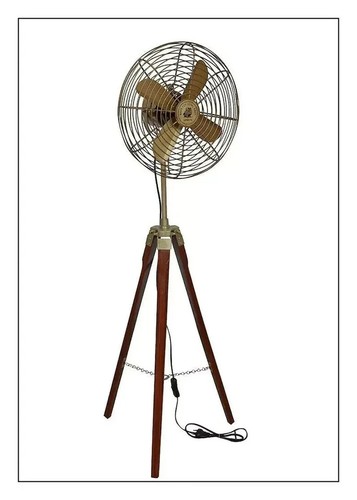 Antique Tripod Fan With Stand Nautical Floor Fan Vintage Style Home Desk Decor - Picture 2 of 5