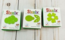 LOT OF 3 VINTAGE SIZZIX SMALL DIE GREEN CLOUD,FLOWER,LADYBUG