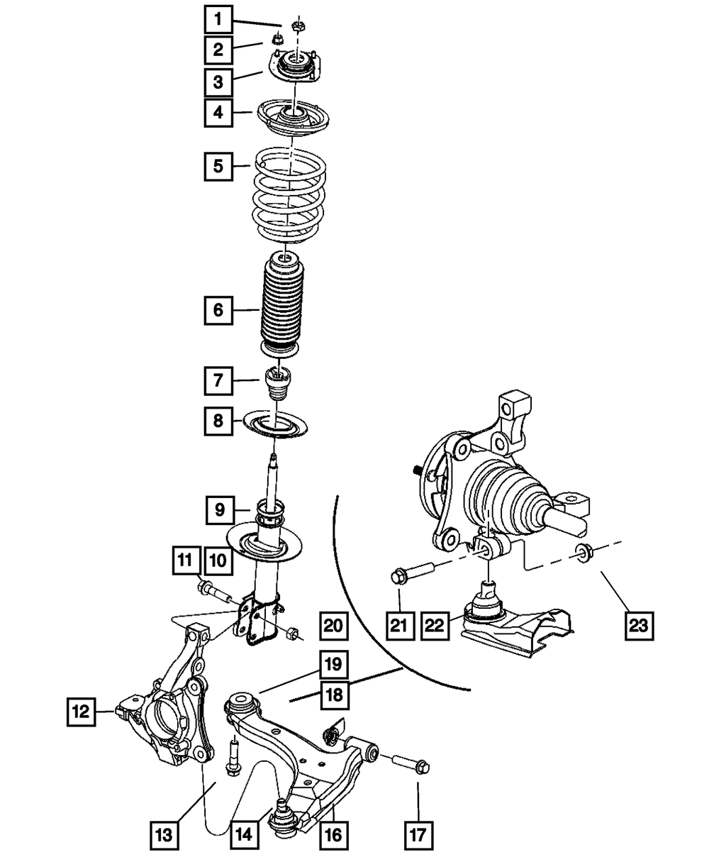 Genuine Mopar Front Suspension Coil Spring 5105052AB