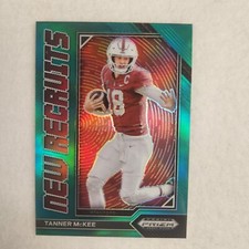 Tanner McKee 2023 Prizm Draft Picks New Recruits Green Prizm RC 