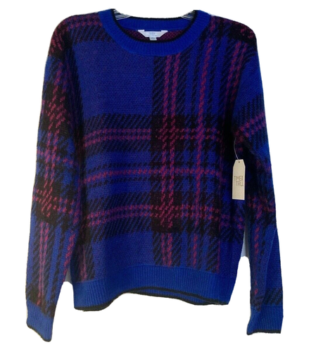 Time And Tru Women's Brushed Plaid Pull 