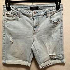 Rachel Roy Women's Jeans Shorts Size 8/29 Light Wash Blue Denim Ripped Rolled