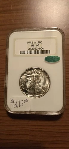 1942 D Walking Liberty Half Dollar MS 66 NGC MS Grade