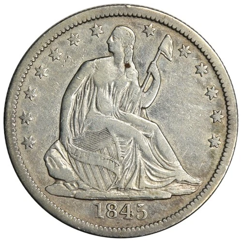 1845-O SEATED LIBERTY HALF DOLLAR ~ NICE VF (INV#3)