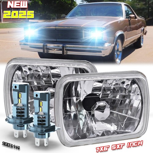 For Chevrolet El Camino 1978 1979-1981 Pair 5x7 7x6 LED Headlights Hi