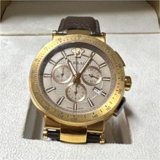 Versace Mens Chronograph Swiss Made Gold Brow...