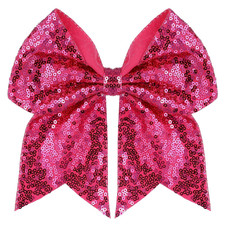Large Big 7 Inch Glitter Bow Clip Sequin Bling Party Hair Accessories for Women