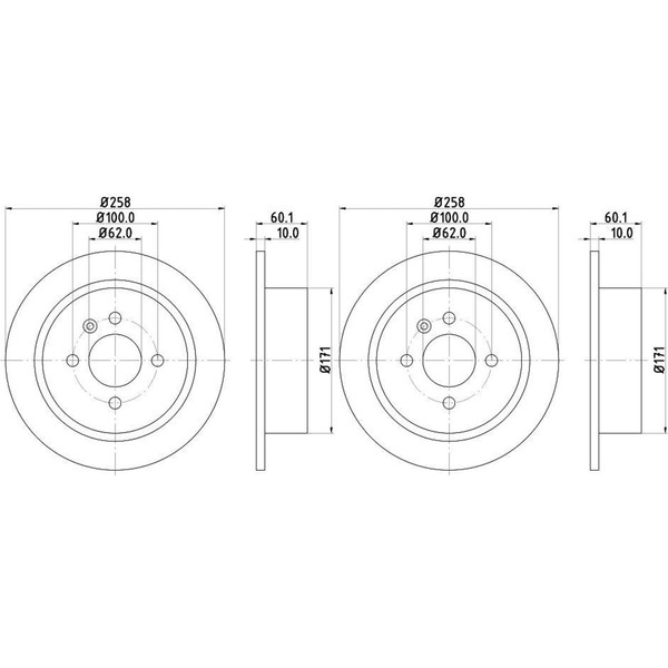 2X Hella Pagid Bremsscheiben Ø258Mm Hinten Passend FüR Bmw 3 50407-image