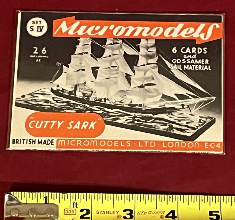NOS 3D MICROMODELS SET #S.IV. " CUTTY  SARK " w/GOSSAMER SAILS -COMPLETE-NEW