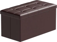 BRIAN & DANY 30 Inches Storage Ottoman Bench, Faux Leather Ottoman w/Storage
