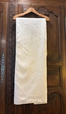 9-Ft XL VTG Square Damask linen table cloth White Pre-owned 109"x110"OAK LEAF