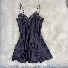 Victoria Secret Deep Purple W Lace Chemise Slip Night Gown M