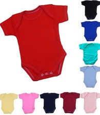 Plain Coloured Bodysuit Creeper Popper Vest One Piece Baby Clothes Newborn -12m