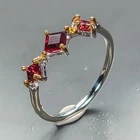 Jewelry gems Natural Rhodolite Ring 925 Sterling Silver Size 7.75 /R475106