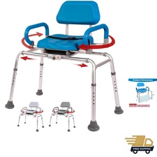 Carousel Sliding Shower Chair Tub Transfer Bench with Swivel Seat,  Padded, P...