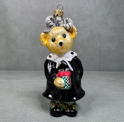 Christopher Radko Muffy Vanderbear Portrait in Black & White Christmas Ornament