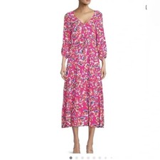 The Pioneer Woman Printed Tiered Maxi Dress Pink Floral Medium