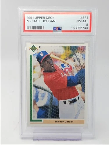 MICHAEL JORDAN 1991 UPPER DECK BASEBALL ROOKIE WHITE SOX RC PSA 8 Q3889