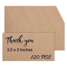 120 Pack Mini Note Cards, 3.5 x 2 In, Kraft Paper