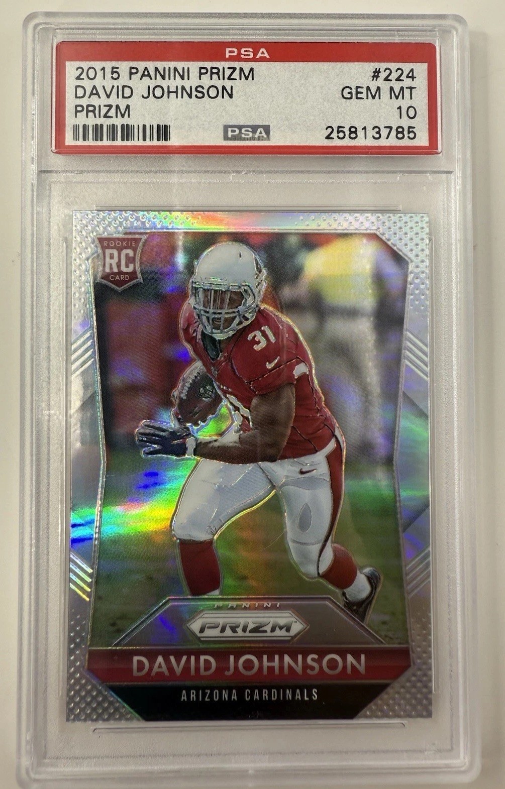 2015 Panini Prizm - David Johnson #224 Silver (RC) PSA 10