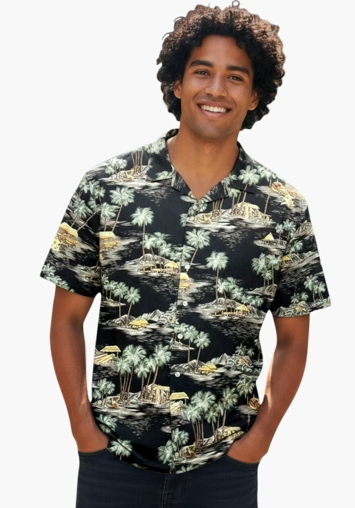 Windham Pointe Hawaiian Shirt Mens Large Tropical Island Resort Vacation Button