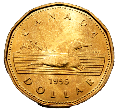 CANADA Elizabeth II 1995 1 DOLLAR, LOON LOONIE, UNC km# 186 we