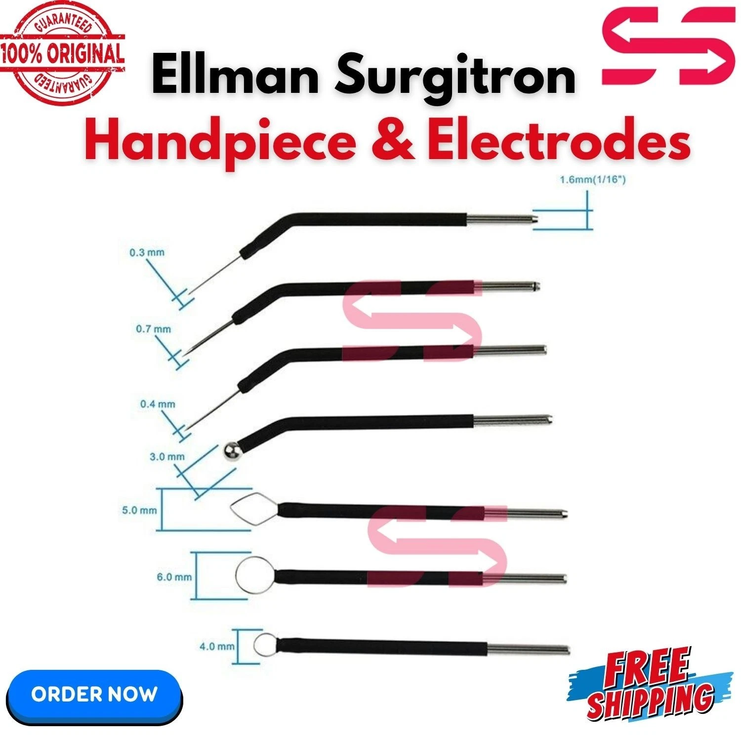 Ellman Surgitron Handpiece & Electrodes Set of 14 Pcs Reusable-Autoclavable CE image 2